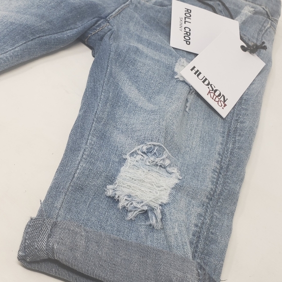 NWT HUDSON KIDS Blue roll crop jeans - Picture 7 of 7